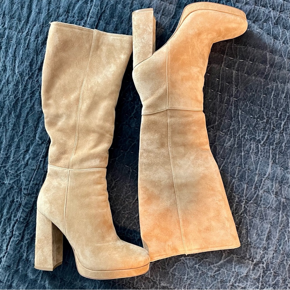 Steve Madden Sand Suede Marcello Platform Boot Size 7 - Excellent condition